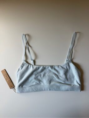 SKIMS Cotton Jersey Scoop Bralette frost XXS NWT